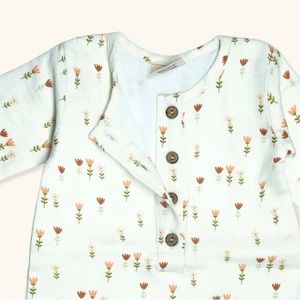 Wildflowers Classic Button Baby Jumpsuit (Organic Muslin) 3-6 Months